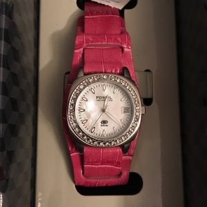 Pink Fossil Watch *needs battery*